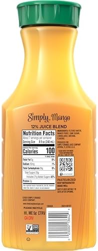 SIMPLY MANGO JUICE DRINK 52oz
