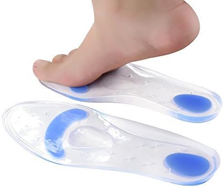 Insoles Silicone Gel Arch Support Orthotic Shoe Insert - Relieve Plantar Fasciitis Pain Release Heel Bone Spur Calluses and Corns Massage Heels and Metatarsal (XS(Women:4-6))