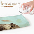 MUSM Premium Hand Towels for Bathroom Ultra Soft Printed Towels Coral Velvet Kitchen Hand Cute Otter Towel Highly Absorbent Hotel Spa Towel Collection 13.8 X 28.7 in