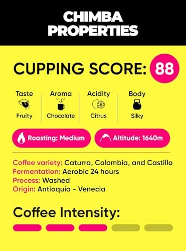 MERA CH!MBA Colombian Coffee: 2 Pack Specialty Grade Ground 454g Medium Roast Arabica Coffee, Smooth, No Bitter