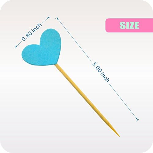 Cupcake Toppers 30Pcs Set, GUCUJI Funny Blue Heart DIY Glitter Mini Birthday Cake Snack Decorations Picks Suppliers Party Accessories for Wedding and Baby Shower
