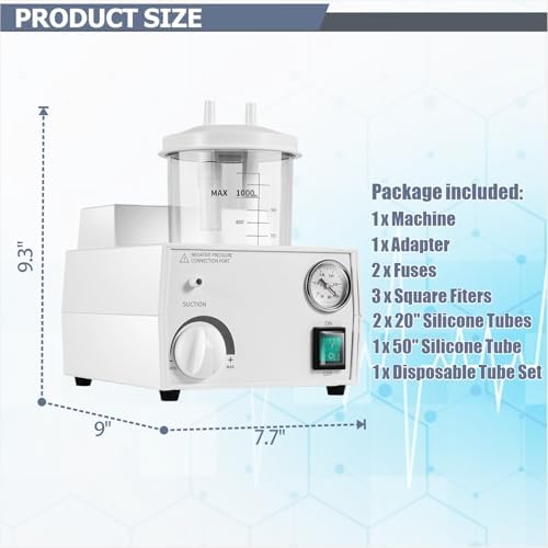 Electric Suction Machine, Portable Extractor with Adjustable Pressure for Home Care, Low Noise