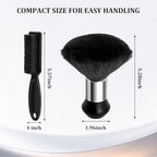 Barber Brush and Neck Duster Set - 2 Piece Professional Barber Brush Neck Duster for Hair Cutting, Cleaning, Hair Stylist Tools and Salon Supplies