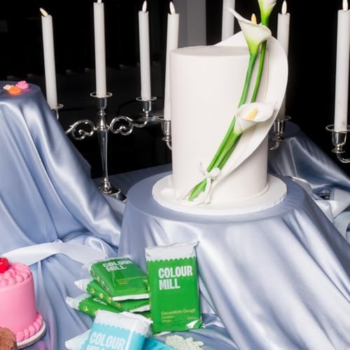 Colour Mill Decorators Dough Edible Cake Covering | Easy-to-Roll, Easy-to-Drape Fondant | Vanilla-Flavored Sugarpaste - 8.8 Ounce Green