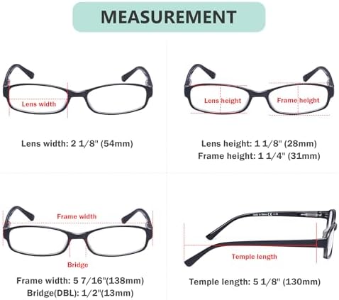 Eyekepper 5 Pack Small Reading Glasses for Women Reading Fashion Readers +1.25