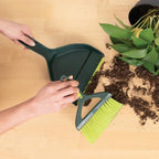 Pine-Sol Mini Dustpan and Brush Set | Nesting Snap-On Design | Portable, Compact Dust Pan and Hand Broom for Cleaning, Green