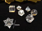 Jet International Women's Wow A++ Crystal Quartz 7 Stones Sacred Geometry Sets Gemstone Platonic Solid Top Grade Quality Merkaba Star W/ Velvet Pouch Attractive Cleansing Life Vitality Healing Chakra