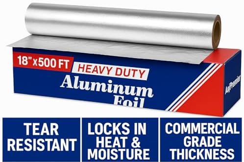 Heavy Duty Aluminum Foil - Commercial Grade Extra Thick - 18 Inch X 500 Ft Roll - Tear-Resistant Foil For Restaurants, Catering, BBQ, Food Prep & Outdoor Grilling