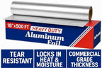 Heavy Duty Aluminum Foil - Commercial Grade Extra Thick - 18 Inch X 500 Ft Roll - Tear-Resistant Foil For Restaurants, Catering, BBQ, Food Prep & Outdoor Grilling