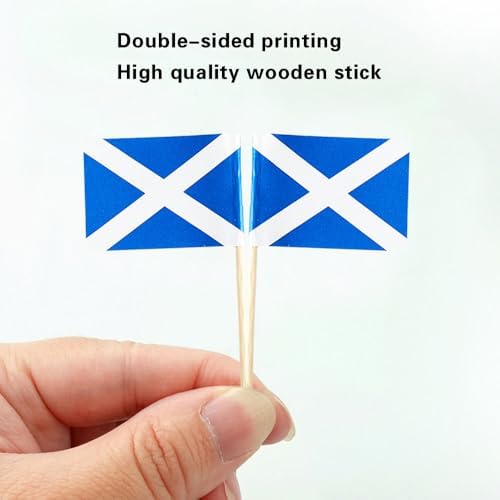 Scotland Flag Scottish Flag, Small Mini Scotland Toothpick Flags for Food, Cupcakes, Cocktails, Appetizers, Bar Party Decorations
