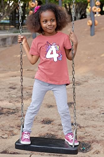 Unicorn 4th Birthday Shirts for Toddler Girls Outfit 4 Year Old Fourth Four Shirt