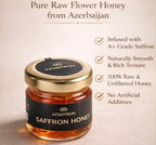 AZSAFFRON Saffron Honey | 30g Glass Jar | Pure Raw Unfiltered Honey Infused with Premium Saffron Threads