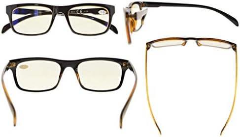 Eyekepper SuperPak 2 Frame Computer and Gaming Eye Strain Relief Glasses Pack Anti Glare and Non Reflective Blue Ray Blockers(Yellow lens,+3.00)