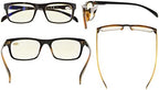 Eyekepper SuperPak 2 Frame Computer and Gaming Eye Strain Relief Glasses Pack Anti Glare and Non Reflective Blue Ray Blockers(Yellow lens,+0.50)