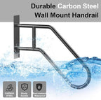 Handrails for Outdoor Steps, U-Shaped Stair Railing Indoor,1-3 Step Porch&Deck Railing, Wall Mount Outdoor Hand Rail,Grab Bars Elderly,Safety Handrails for Kids, Pregnant Women, Disabled