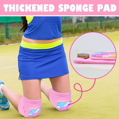 Volleyball Knee Pads for Kids Girls, Sponge Knee Brace Breathable Flexible Elastic Knee Support for Volleyball Football Dance Skating Basketball Sports, 3-7 Years