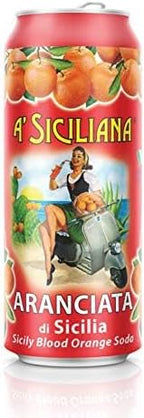 A' Siciliana Sicilian Sparkling Drink Aranciata - Refreshing and Delicious Italian Soda made with Sicilian Blood Orange - Authentic Imported Italian Beverage - Blood Orange Soda 24 Pack of 11.15 fl oz Cans