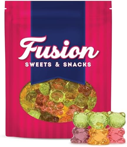 Sugar Free Gummy Bears 1 Pound Bulk Bag, 3D Chewy Candy, Assorted Fruit Flavors, Sugar Free Gummies, Low Carb Keto Friendly, Diabetic Candy