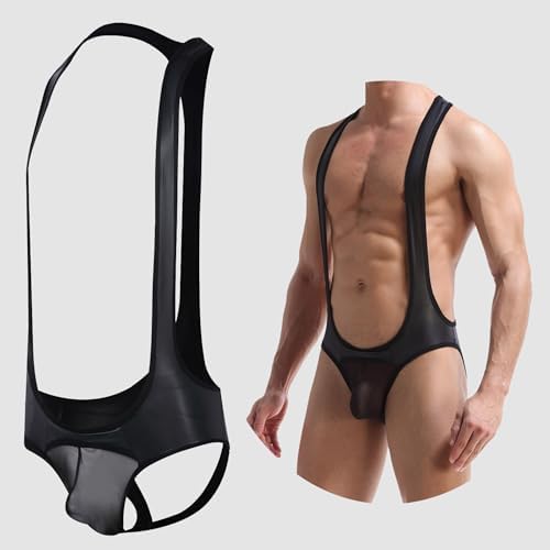 YUFEIDA Men's Jockstrap Leotard Underwear Jumpsuits Wrestling Singlet Bodysuit Comfy Touch Lightweight Shapewear