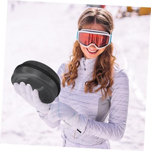 2pcs Large Eyewear Case Shockproof Goggles Box for Ski Motorcycle Protection with Zip Closure for Outdoor Sports Convenient Carry Hook
