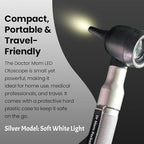 4th Generation Doctor Mom LED Pocket Pro Otoscope with Both Adult and Pediatric Disposable Specula Tips, Battery, and Protective Hard Plastic Case