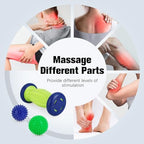 Massage Ball - 3 in 1 - with Foot Roller & Spiky Balls, Plantar Fasciitis Relief and Heel Spur Relief, Foot Roller Massage and Trigger Point Ball