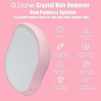 Crystal Hair Eraser,Physical Glass Hair Removal,Reusable Nano Hair Remover Stone,Epilator for Women and Men,Soft Silky Skin (Pink)