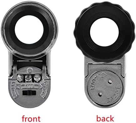 50X/60X Jewelry Loupe Mini Pocket Magnifier Portable Microscope Magnifying Glass with LED UV Lights Jewelers Loupe Magification for Jewelry Diamond Coins Stamps Antiques Currency Detecting