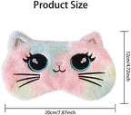 Cute Animal Sleeping Mask Soft Plush Blindfold Cute Rabbit Panda Koala Eye Cover Eyeshade for Kids Teens Girls Women (Big Eyes Cat)