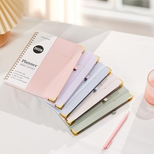 2026 Planner, Forvencer Calendar Planner Weekly and Monthly, Jan 2026-Dec 2026, 6" X 8", Hardcover Agenda Book, Daily Journal Organizer with Inner Pocket, Notebook for Office School, A5, Purple