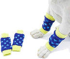 Dog Leg Warmers Dog paw Protector hock Protector for Dogs Leg Socks Knee Pads Joint Support (Blue Stars, L (9.9-13.2 lbs))