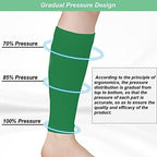 Calf Compression Sleeves for Men & Women (20-30mmhg) - Leg Compression Sleeve for Running, Cycling, Shin Splints Support, Relieve Legs Pain, Travel (One Pair)(Green,Large)