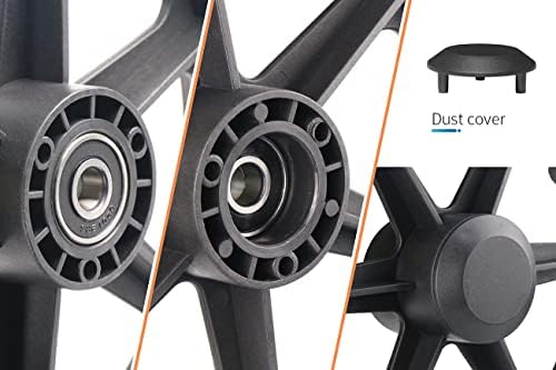12 Inch Wheelchair Wheels Replacement (1 Pair) 12 1/2 x 2 1/4" Transport Chair Rear Wheel Assembly, Solid Tire Back Wheel for Manual Wheelchairs Replacement Parts, Transfer Chair Accessories