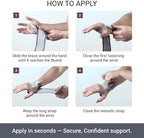 PUSH Care Wrist Brace - Provides Adjustable Wrist Compression, Thumb Loop for Position Retention (Left Size 4)