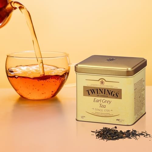 Twinings Earl Grey Loose Tea Tins, 7.05 Ounce Tins (Pack of 1), Smooth, Flavourful, Robust Black Tea Leaves, Caffeinated, Enjoy Hot or Iced