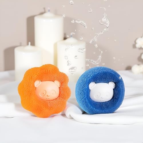 3Pcs Mix Colors Reusable Hair Remover for Washing Machine and Dryer - Laundry Ball Catcher for Clothing, Dog, Cat, Pet Lint Removal
