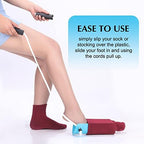 CAidRE Sock Aid - Wide 3.93" Sock Aid with Foam Handles, Sock Aide Device for Elderly, Sock Helper Easy On Easy Off for Regular Socks, Blue