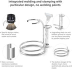 Badger Hair Shaving Brush With Wood Handle, Goat Milk Shaving Soap, Dual-ring Base Stainless Steel Shaving Stand Holder and 3 Layers Shaving Bowl for Men's Wet Shaving (Black With Badger Hair)