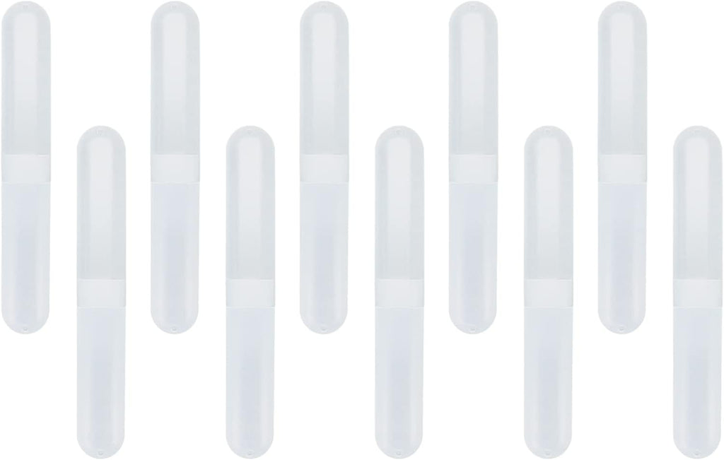 Xiaoyztan 10 Pcs Portable Travel Toothbrush Case Matte Translucent Toothbrush Storage Box Toothbrush Bucket Toothbrush Container (White)