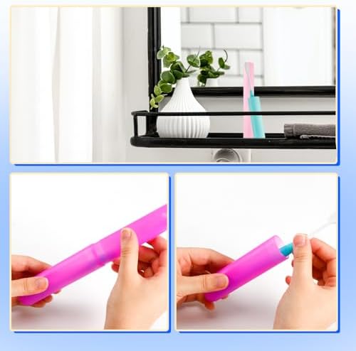 24 PCS Toothbrush Case Set,Travel Toothbrush Case,Plastic Portable Toothbrush Holder,Dust-proof Toothbrush Box Storage,Toothbrushes Carrier for Traveling,Bathroom,School,Home, Camping,6 Colors