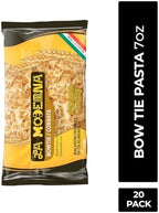 LA MODERNA, Bow Tie Corbata Pasta, 7 oz (Pack of 20) | Enriched Durum Wheat Semolina | Kosher, Non-GMO, Iron and Vitamin-Fortified | Family-Size Value Pack for Soups, Salads, and Quick Meals