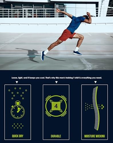 Kinglaman 1/5 Pack Mesh Workout Shirts for Men Dry Fit Gym Quick Dry Athletic Short Sleeve Sports T-Shirt Moisture Wicking