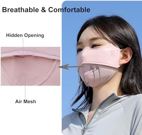2Pcs UV Face Mask, Sun Masks for Women, Cooling Breathable Face Cover for Outdoors, Washable Reusable