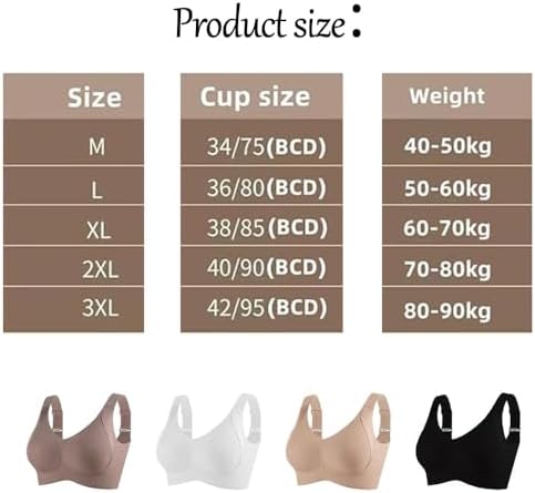 Generic Women's Floralshe Wireless Bra, Lifting Anti-Sagging Bra (2PCS-E, Large)