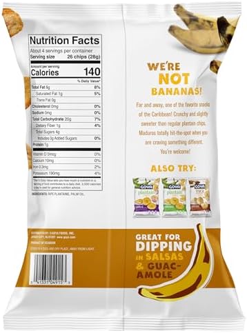 Goya Foods Sweet Plantain Chips, 4 Ounce (Pack of 12)