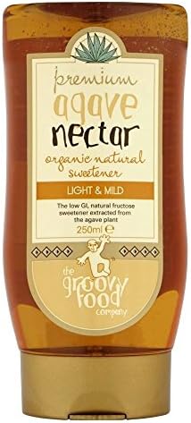 The Groovy Food Company Organic Agave Nectar Natural Sweetener Mild (250ml) - Pack of 6