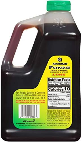 Kikkoman Ponzu Lime Plastic FS Bottle, 64 Fl Oz