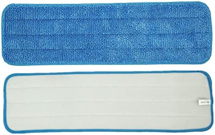 Microfiber Mop Pad 18" Inch for Wet Dry Mops Floor Cleaning Pads Reusable Compatible with Bona Floor Care System (6 Pack)