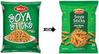 Bikaji Soya Sticks Masala Munch 7.05 oz (200g), Spicy and Crunchy Indian Snacks, Tasty and Flavorful, Anytime Munch, Party Mix, Bar Snacks, Ready-to-Eat