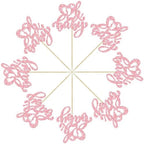 Ephlyn 24Pcs Happy Valentine's Day Cupcake Toppers Glitter Heart Baby Feet Oh Baby Cupcake Picks for Love Valentine's Day Theme Baby Shower Birthday Party Cake Decorations Supplies Pink